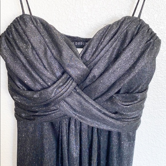 B Darlin Black Gray Sparkly Tank Top Mini Dress - Picture 2 of 11